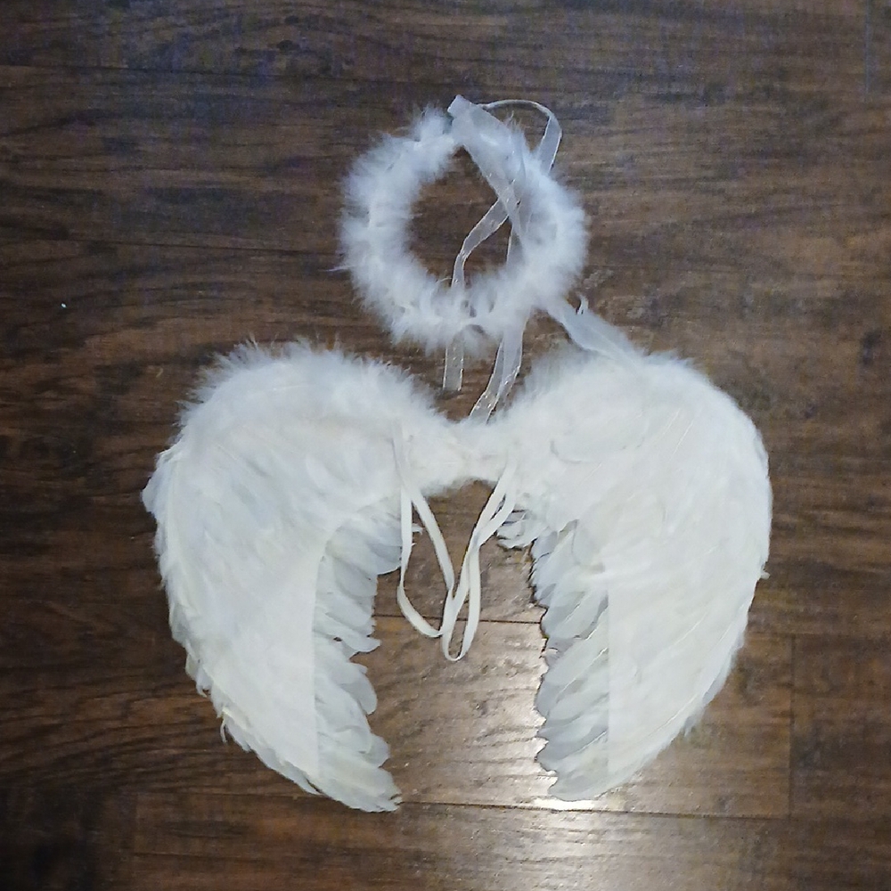 White Angel Wings and Halo Set